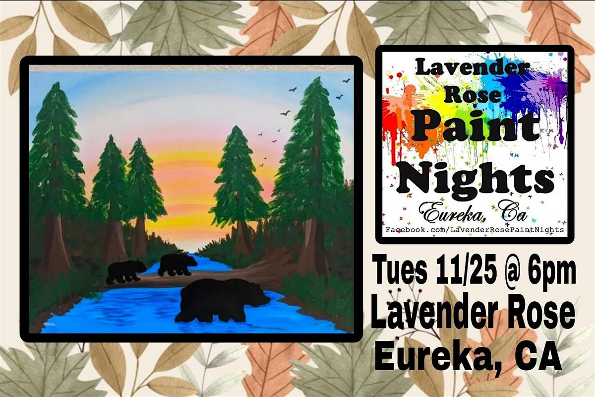 Bears Paint Night at Lavender Rose in Eureka