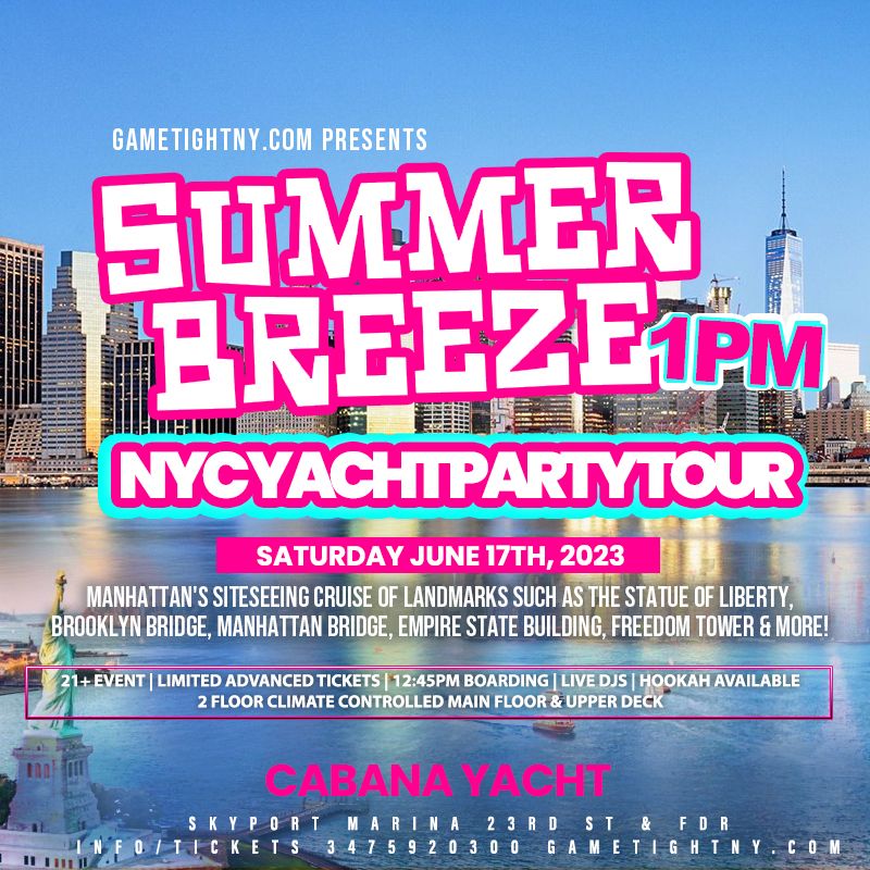 summer breeze nyc yacht party tour