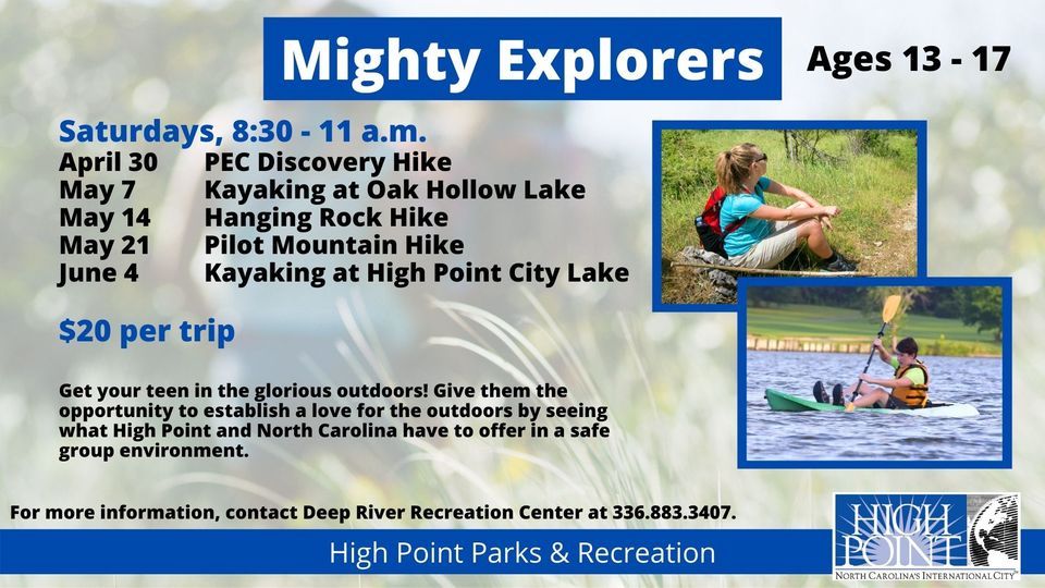 Mighty Explorers: PEC Discovery Hike | Deep River Rec Center, High ...