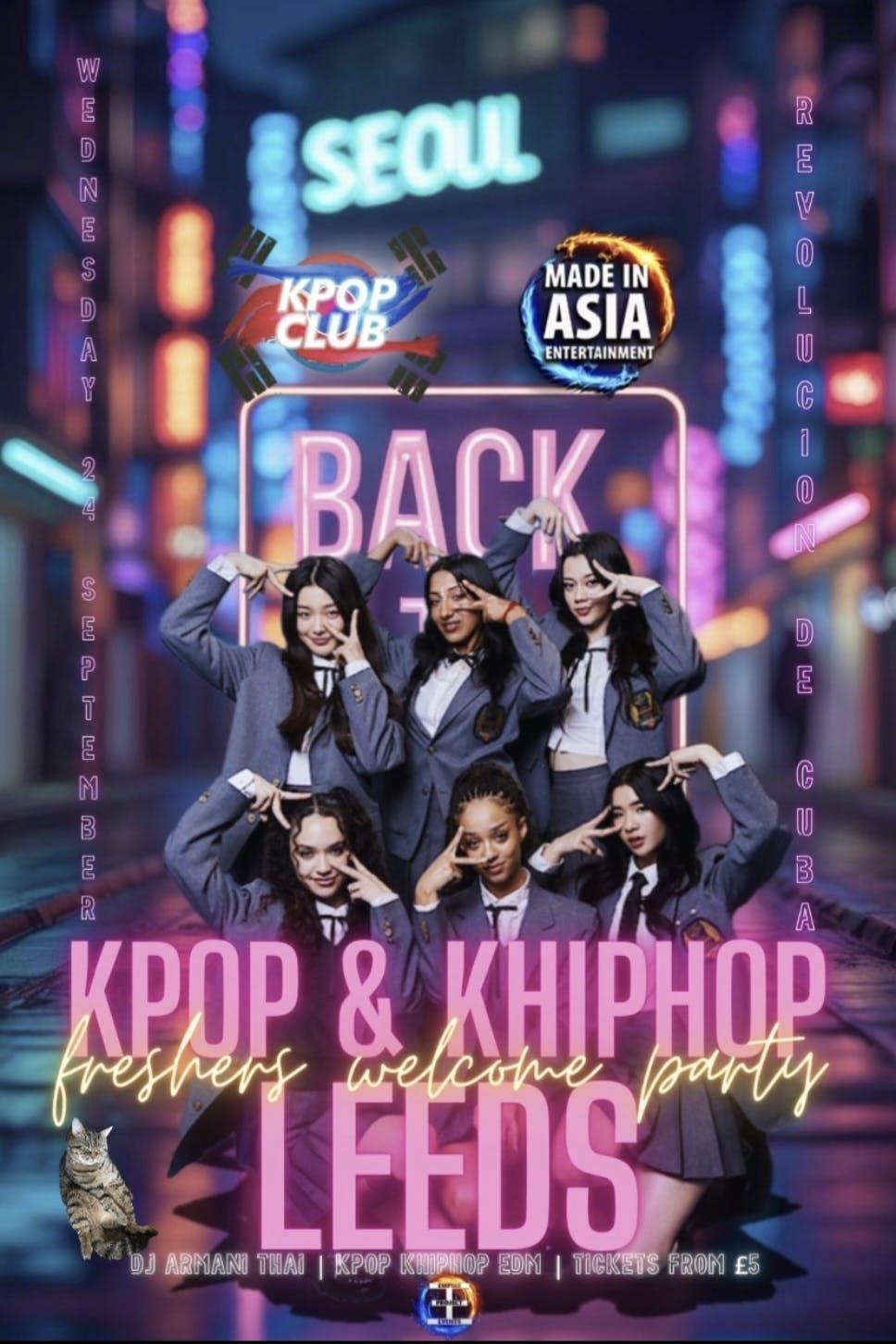 LEEDS Freshers KPop Party x Made In Asia Oriental Club Night: Back To School Rave with DJ Armani Thai | Kpop KHipHop EDM | \u00a35 Tickets for Soc Members | 24\/9\/25