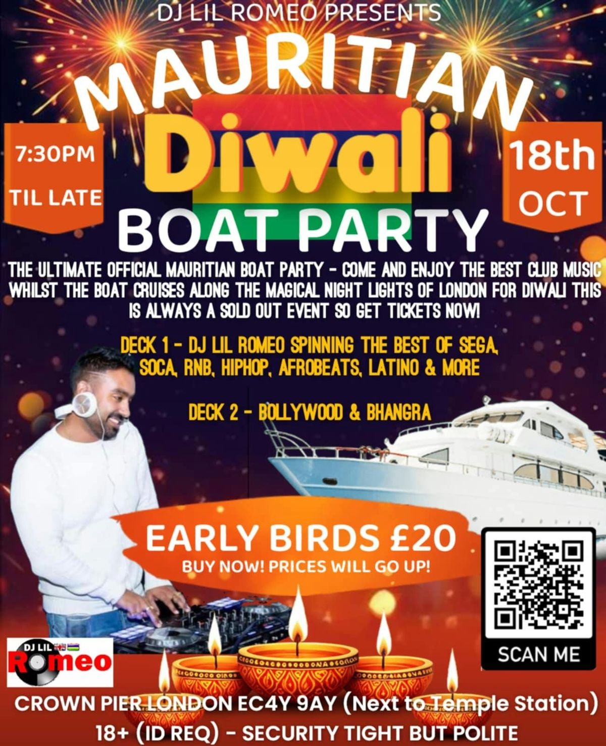 Mauritian Diwali Boat Party + free after party