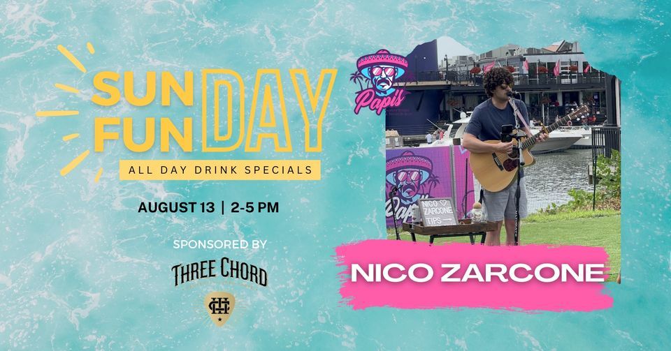 Niko Zarcone at Papis Waterfront & Beach Bar Papi's Waterfront and