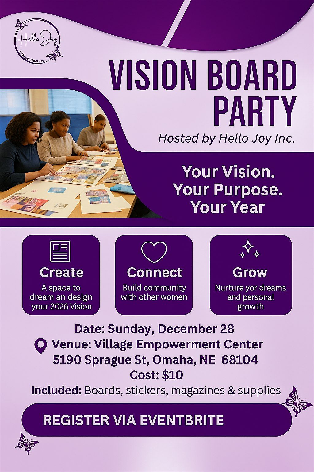 Hello Joy Vision Board Party Your Vision, Your Purpose, Your Year