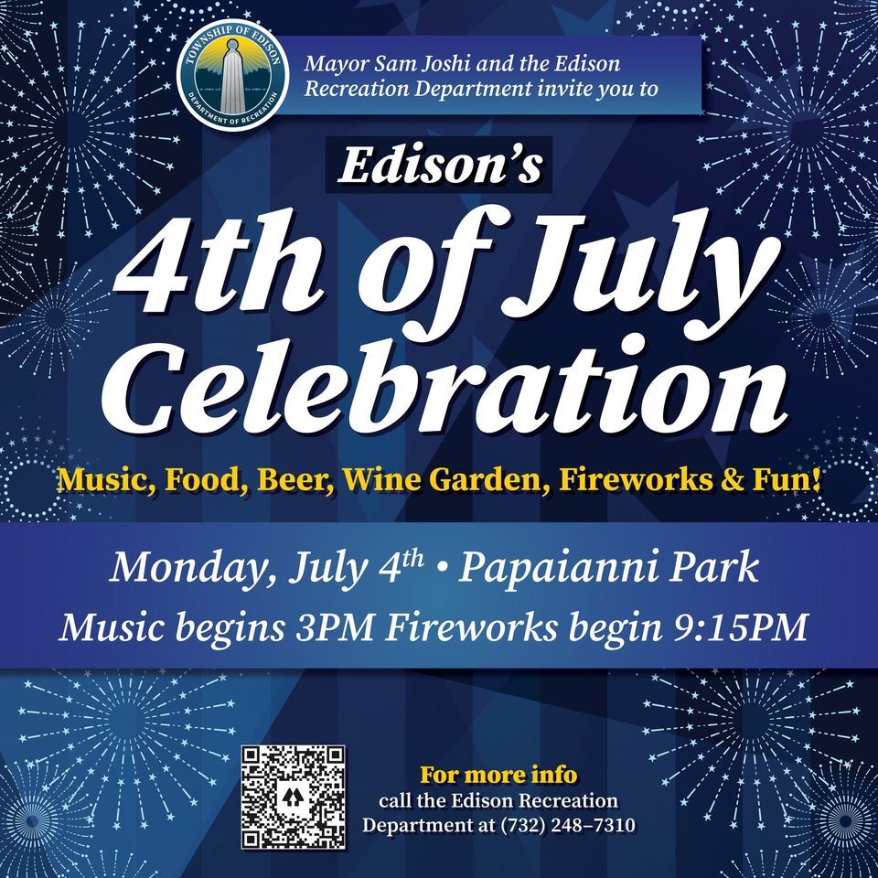 July 4th Fireworks Papaianni park Edison July 4, 2022