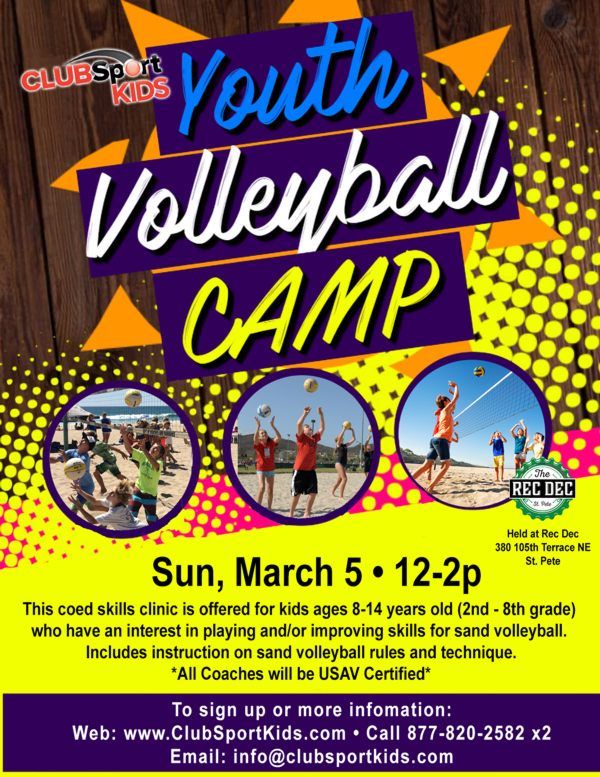 Youth Volleyball Camp Rec Dec St. Pete, Saint Petersburg, FL March