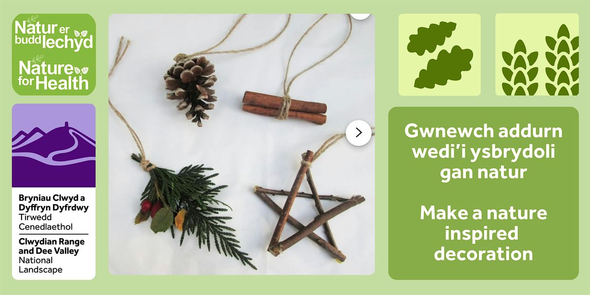 Gwnewch addurn wedi\u2019i ysbrydoli gan natur|Make a nature inspired decoration