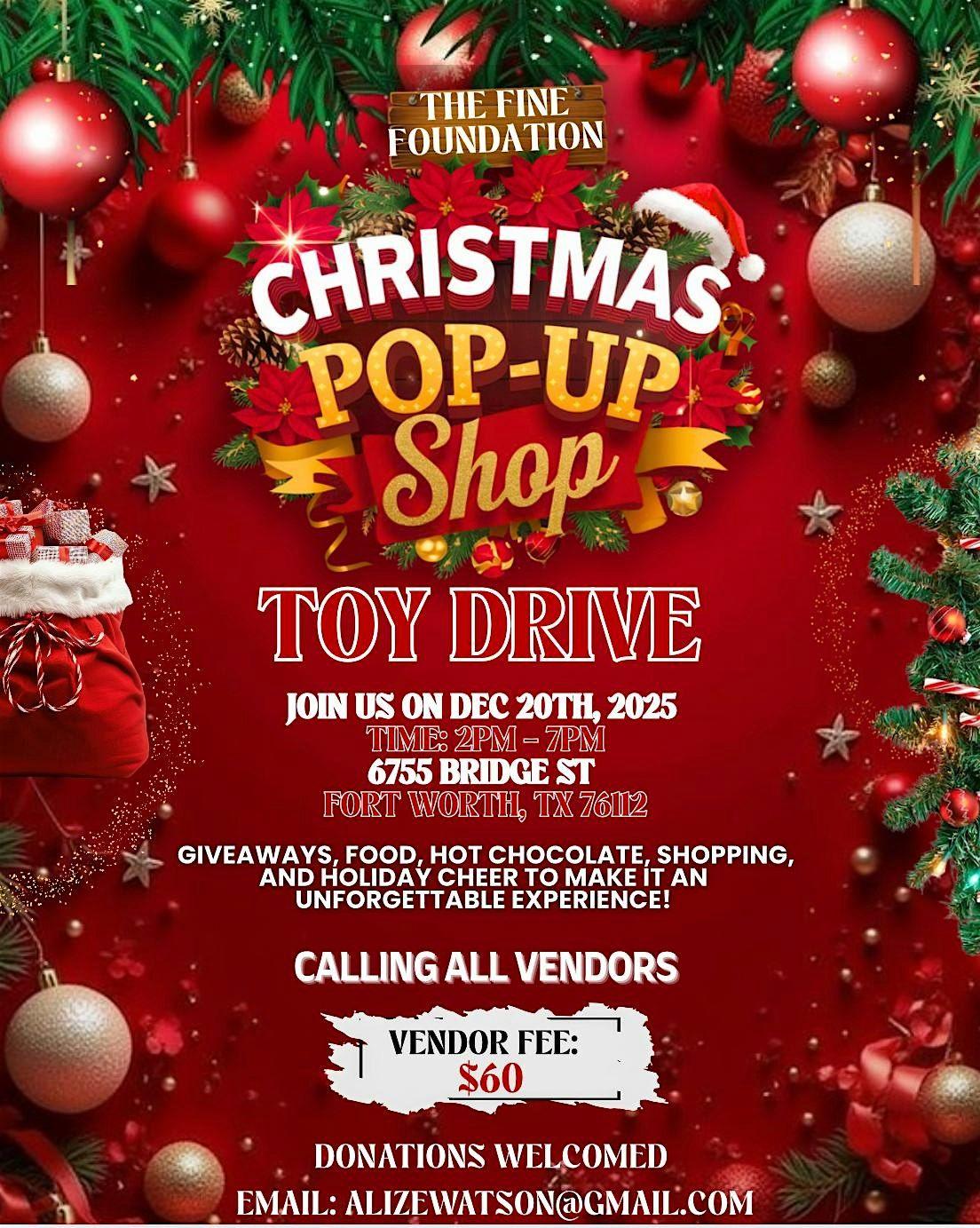 Christmas Pop Up Shop & Toy Drive