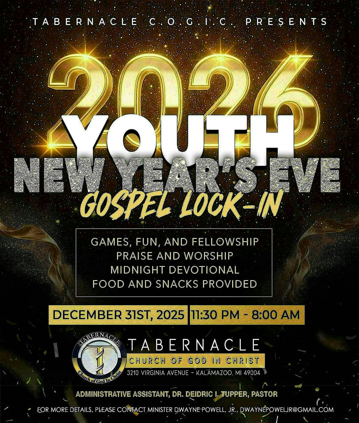 THE OFFICIAL YOUTH NEW YEAR\u2019S EVE GOSPEL LOCK-IN!