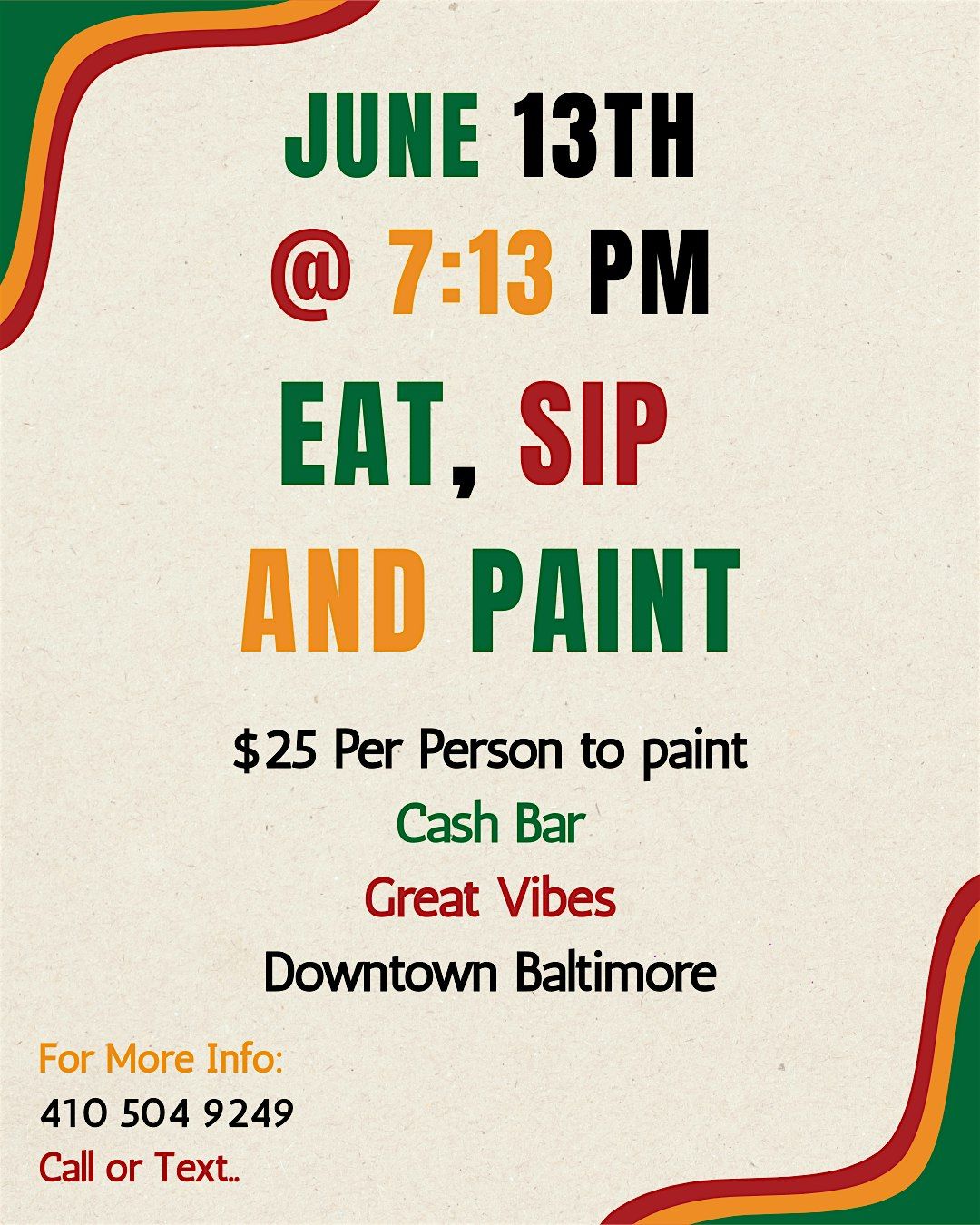 Eat, Sip n Paint @ Judy's Island Grill