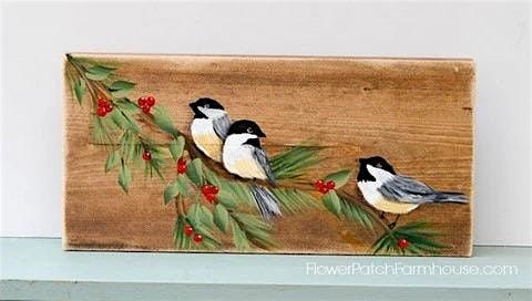 Holiday Chickadee Painting | Brenda Dwyer, instructor