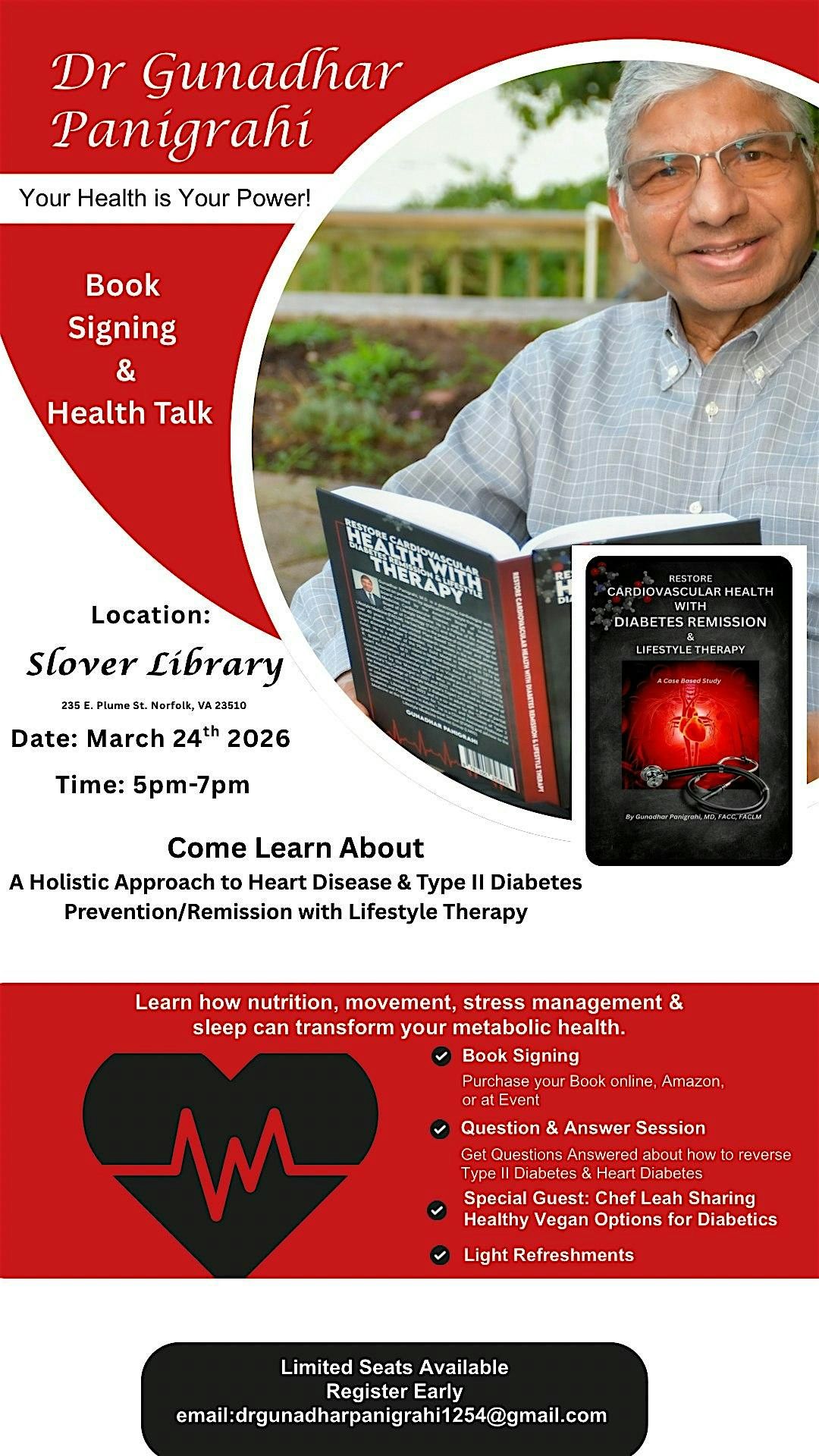 Dr. Gunadhar Panigrahi Book Signing & Health Talk at The Slover ...