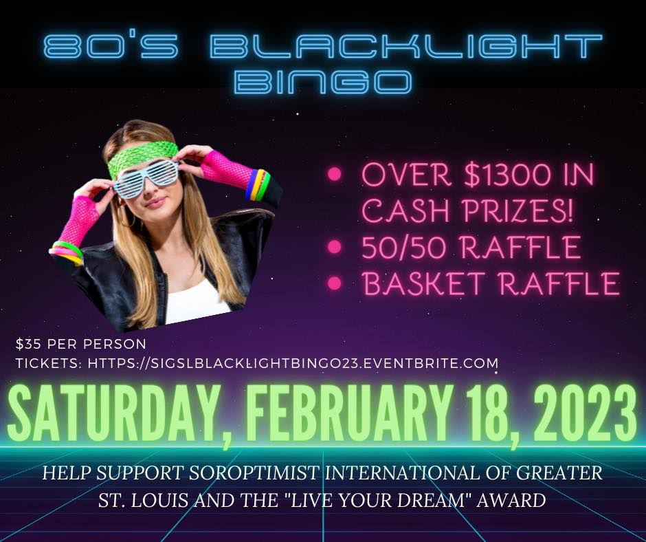 2023 80s Blacklight Bingo at JFK Community Center, Florissant on 18th ...