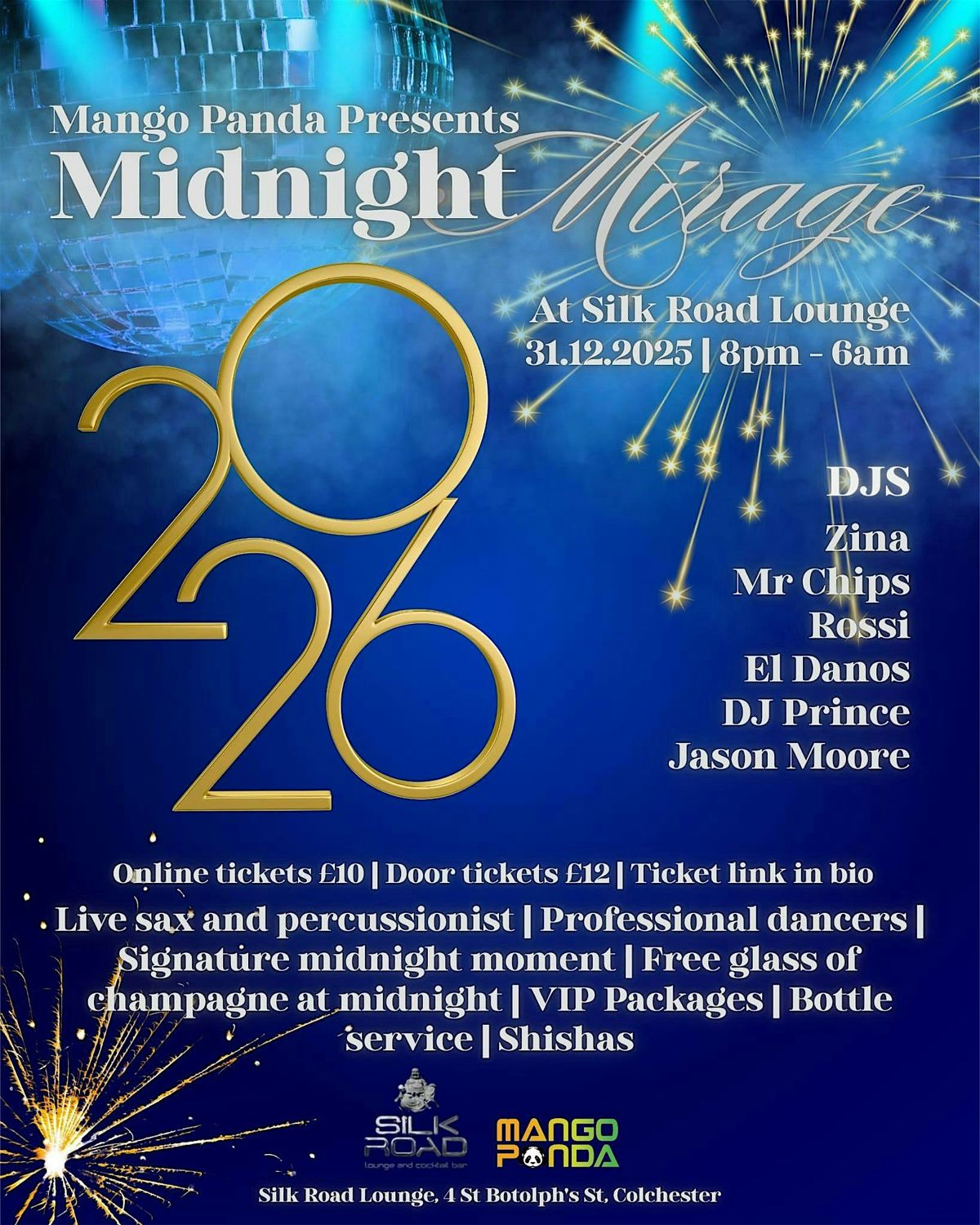 Mango Panda Presents: Midnight Mirage NYE at Silk Road Lounge