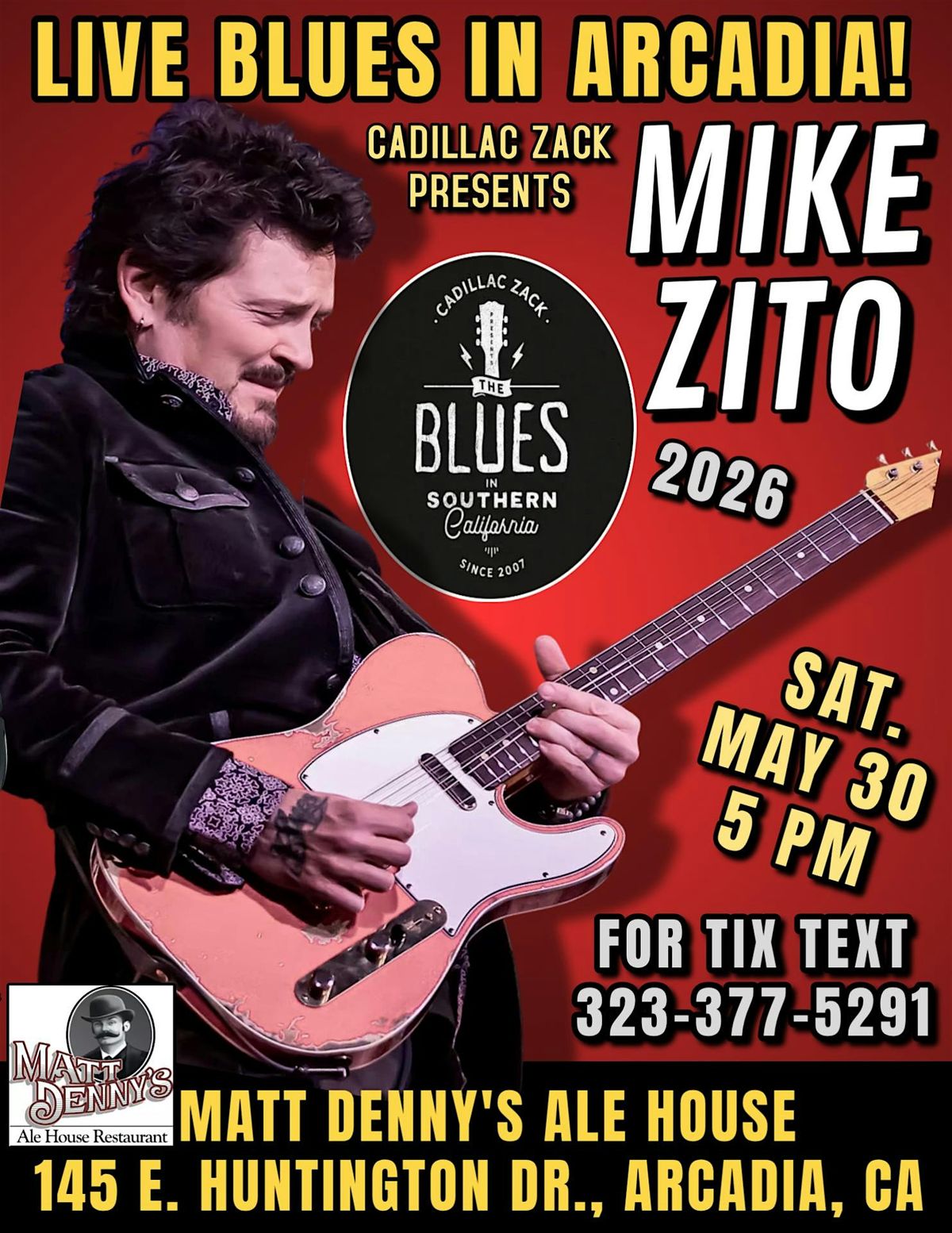 MIKE ZITO - Blues-Rock Great - in Arcadia!