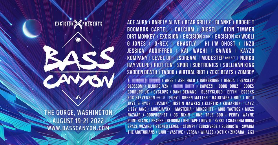 Bass Canyon 2022 | The Gorge Amphitheatre, George, WA | August 19 to ...