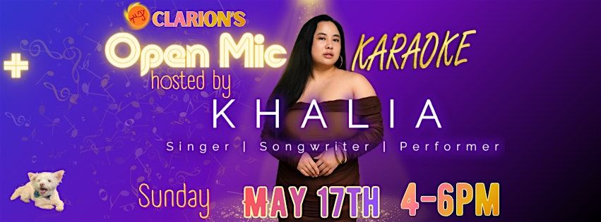 Open Mic + Karaoke, hosted by Khalia
