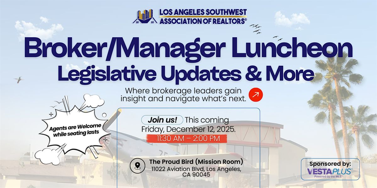Broker\/Manager Luncheon - Legislative Updates & More