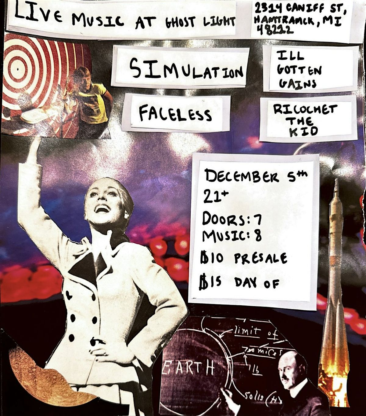 Simulation, Faceless, Ricochet The Kid and Ill Gotten Gains  @ Ghost Light