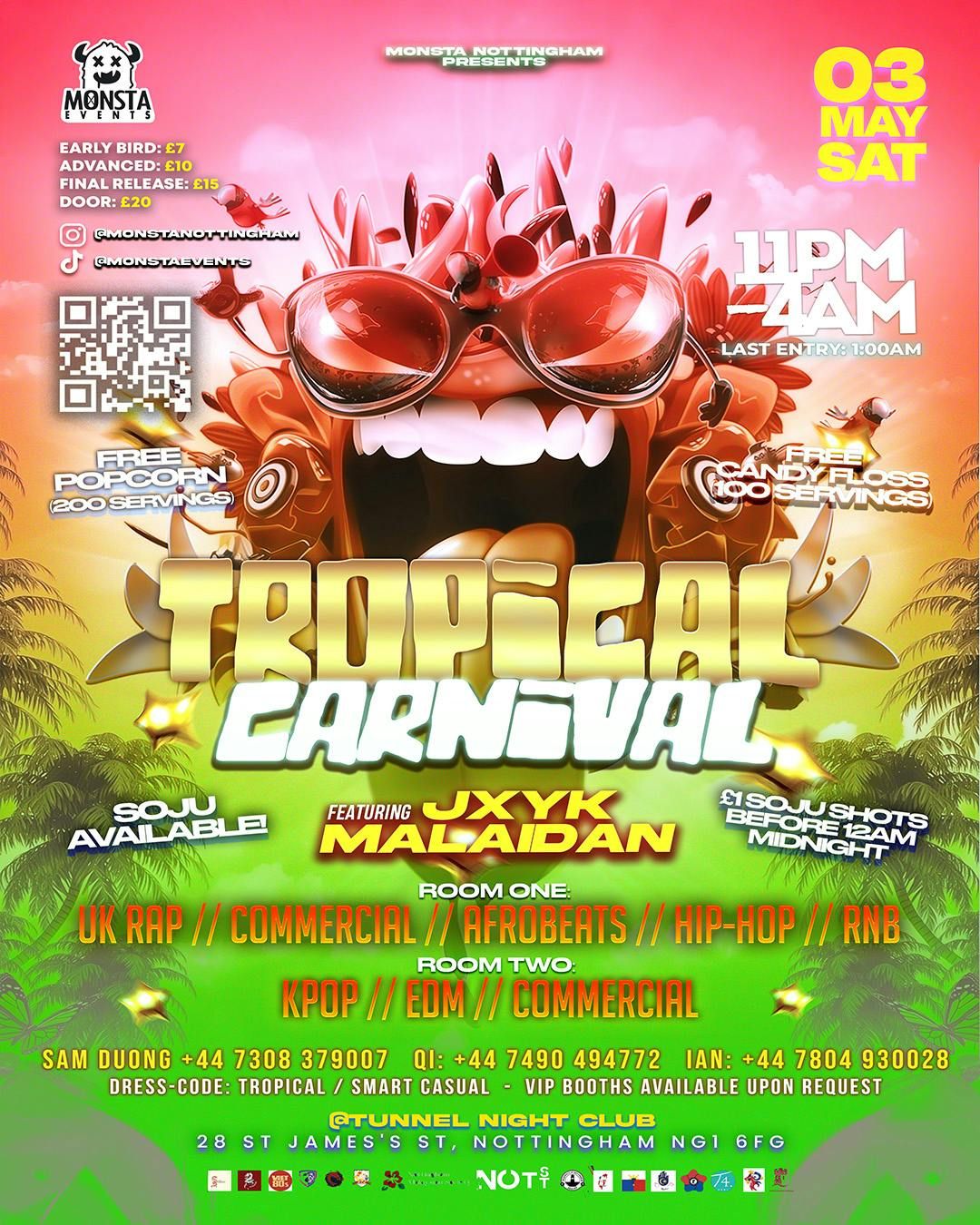 Monsta Nottingham Presents \u2018Tropical Carnival\u2019 @Tunnel Nightclub