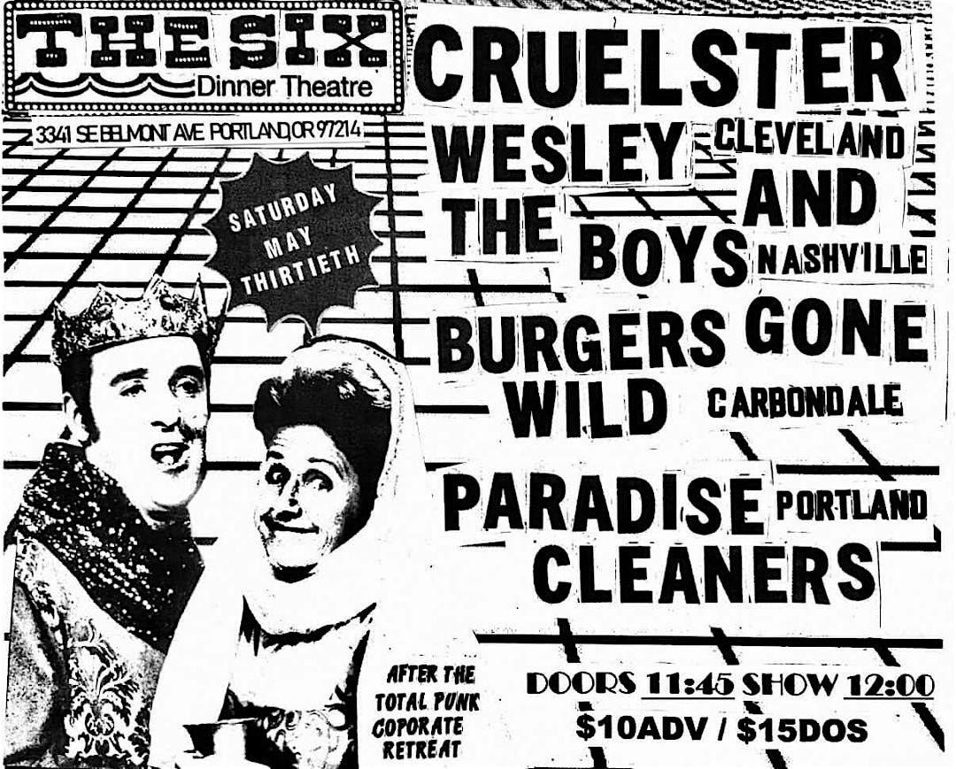 Cruelster with Wesley & The Boys and Burgers Gone Wild + Paradise Cleaners