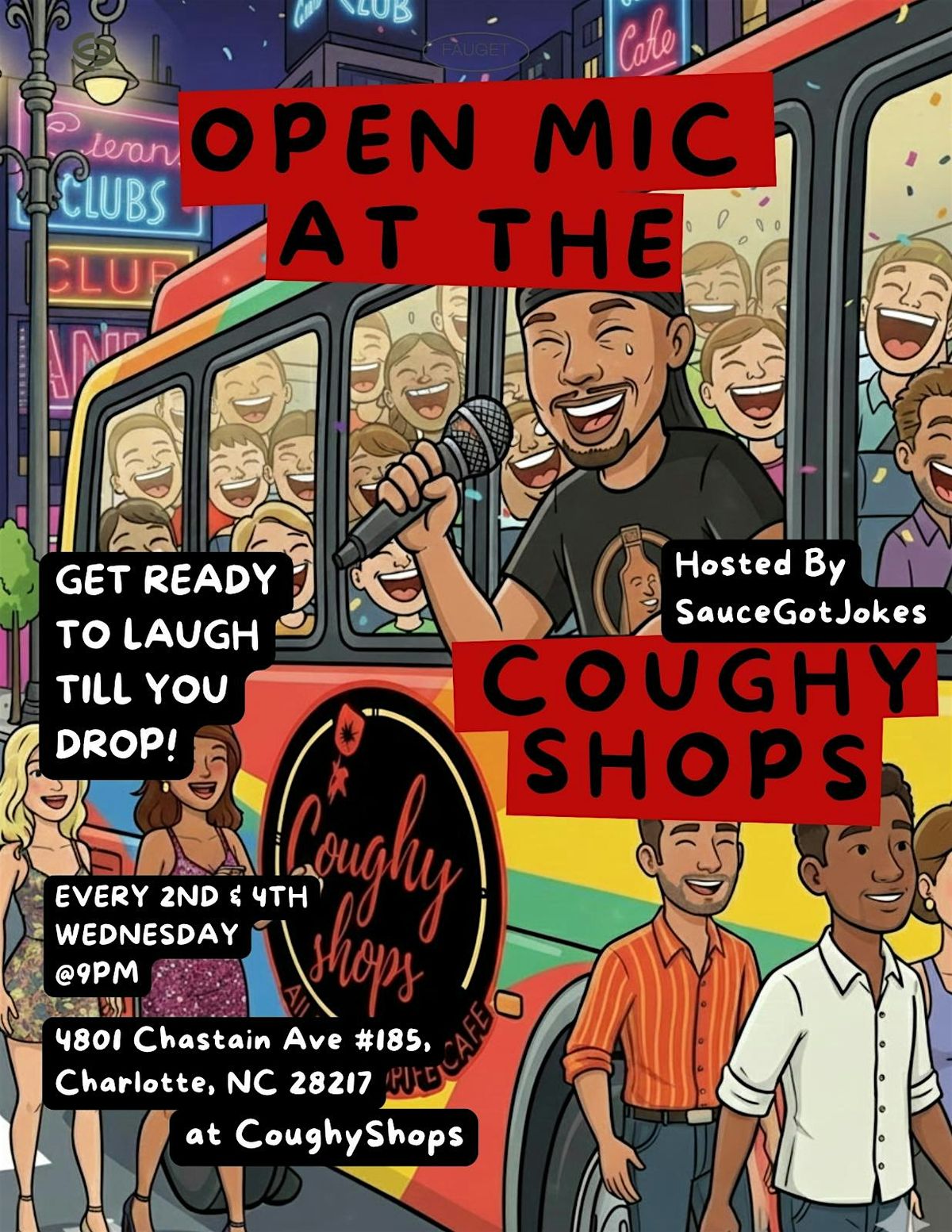 Copy of Comedy at the Coughy Shops: Open Mic