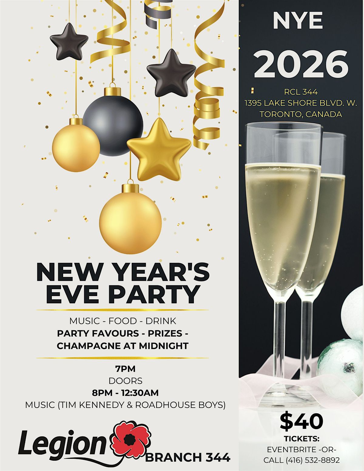 Royal Canadian Legion New Years Eve Party 2026