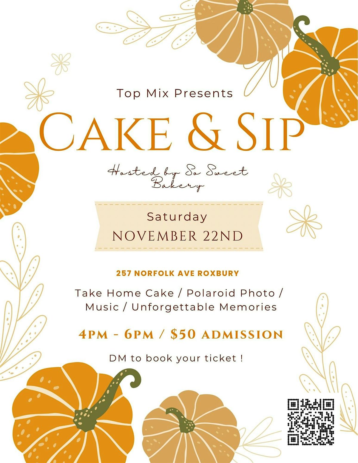 Cake and sip at top mix