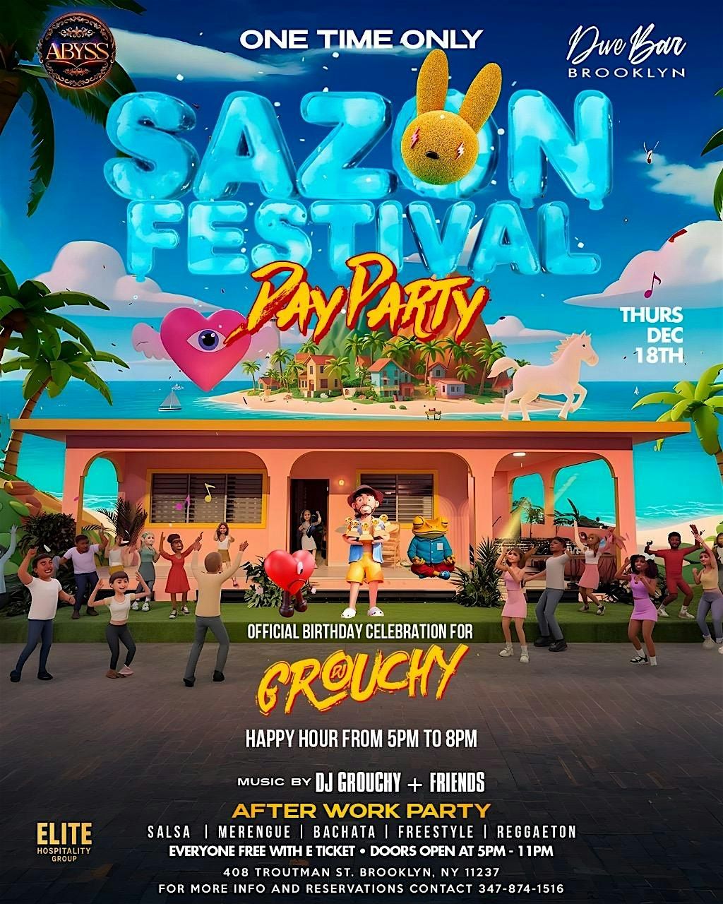 SAZON FESTIVAL DAY PARTY @ DIVE BAR BK 12\/18