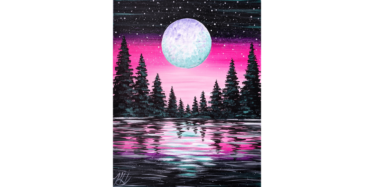 Vibrant Moon Forest - Paint and Sip in Tyler | Classpop!\u2122