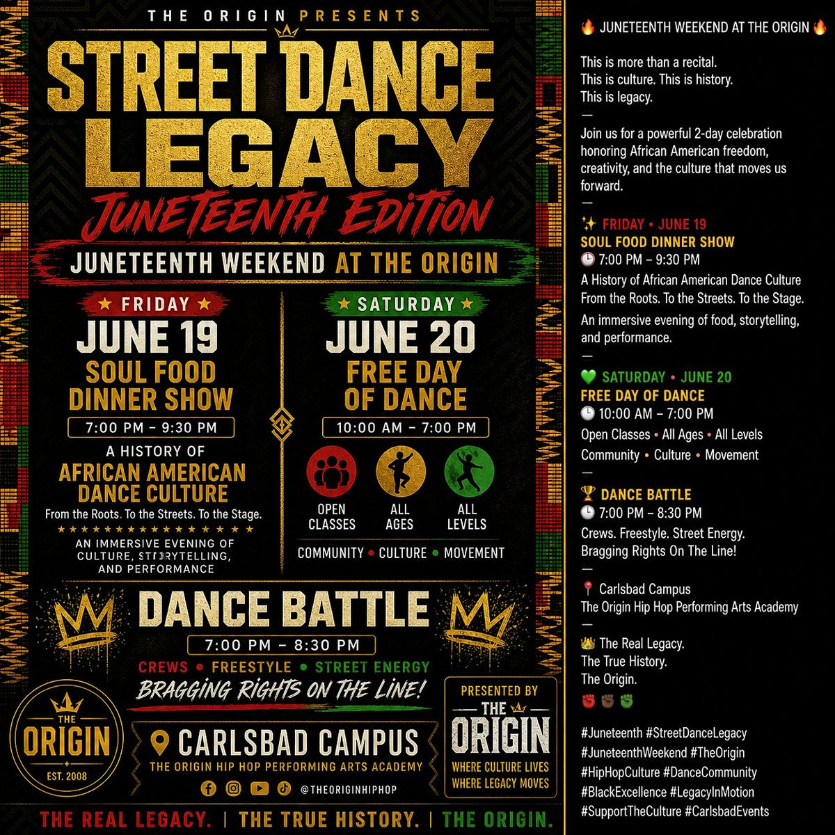 JUNETEENTH SUMMER RECITAL AND FREE DAY OF DANCE WEEKEND