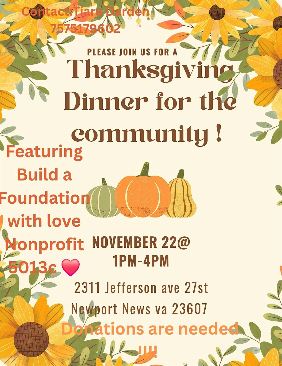 Thanksgiving dinner for the community