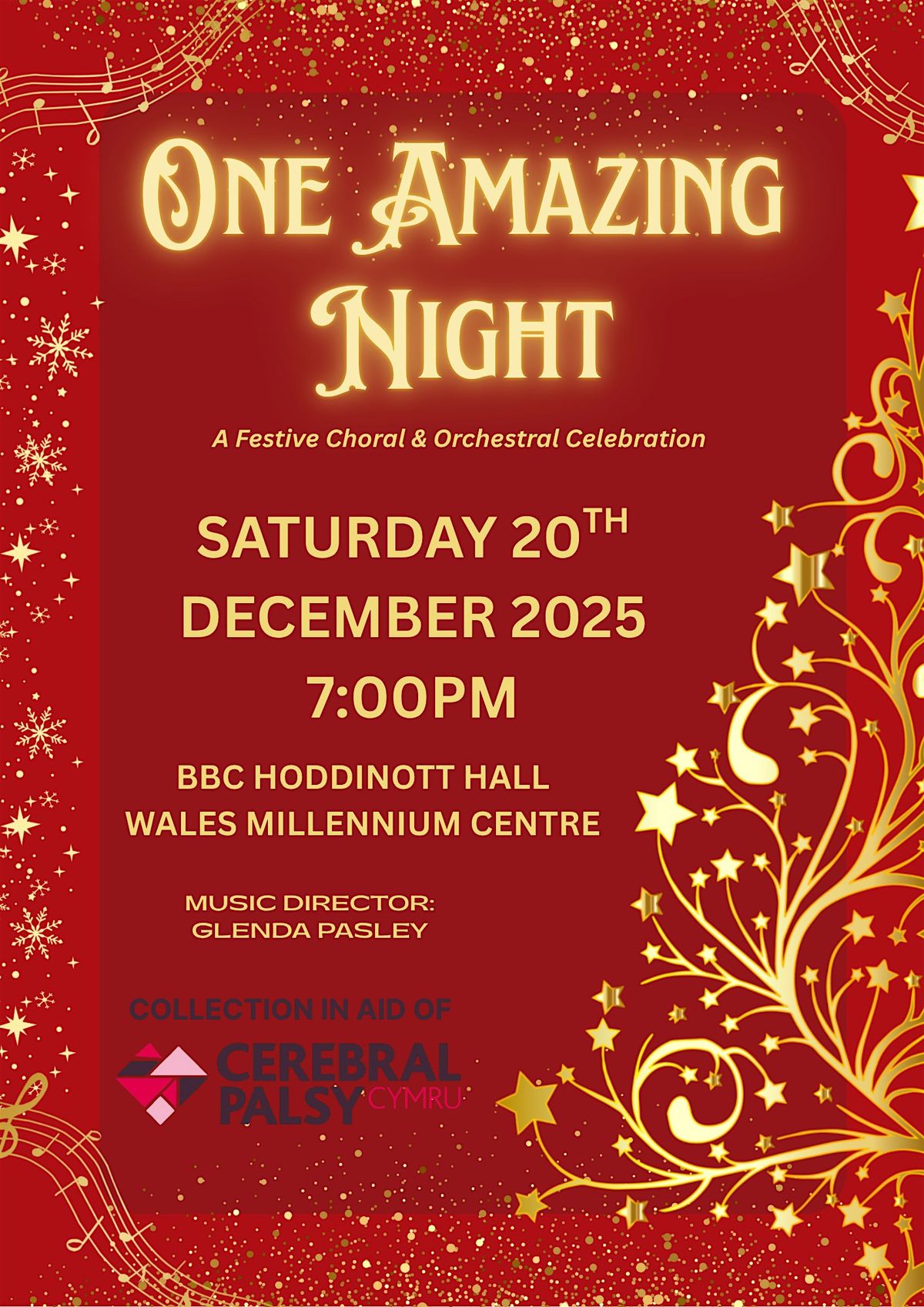 "ONE AMAZING NIGHT!" - SATURDAY 20TH DECEMBER, WALES MILLENIUM CENTRE -