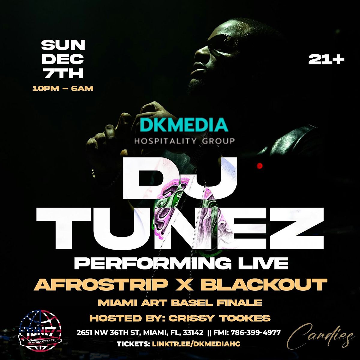 AFROSTRIP x BLACKOUT PRESENTS: A NIGHT W\/ DJ TUNEZ (Miami art Basel finale)