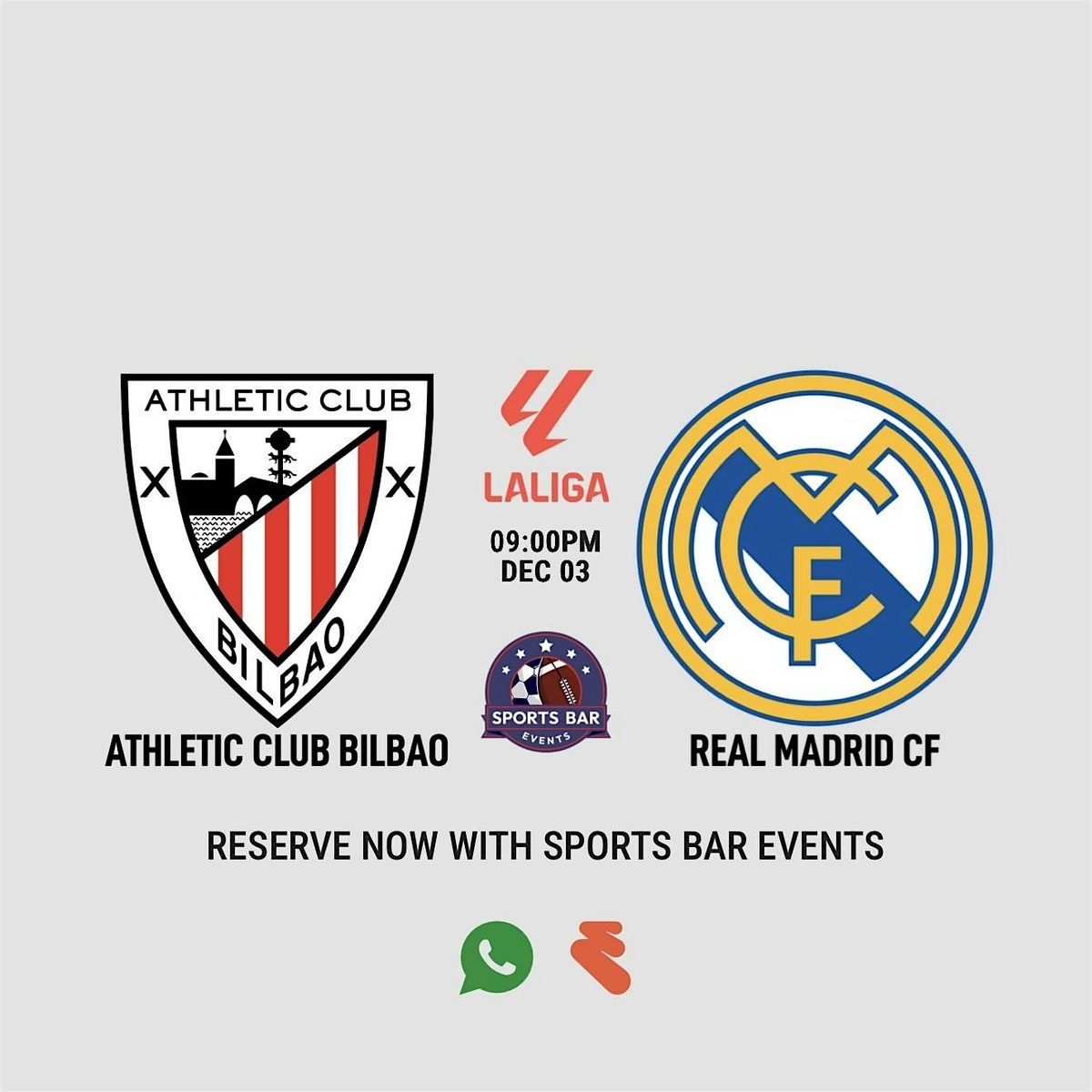 Athletic Bilbao v Real Madrid [LaLiga] - La Latina | Sports Pub Madrid