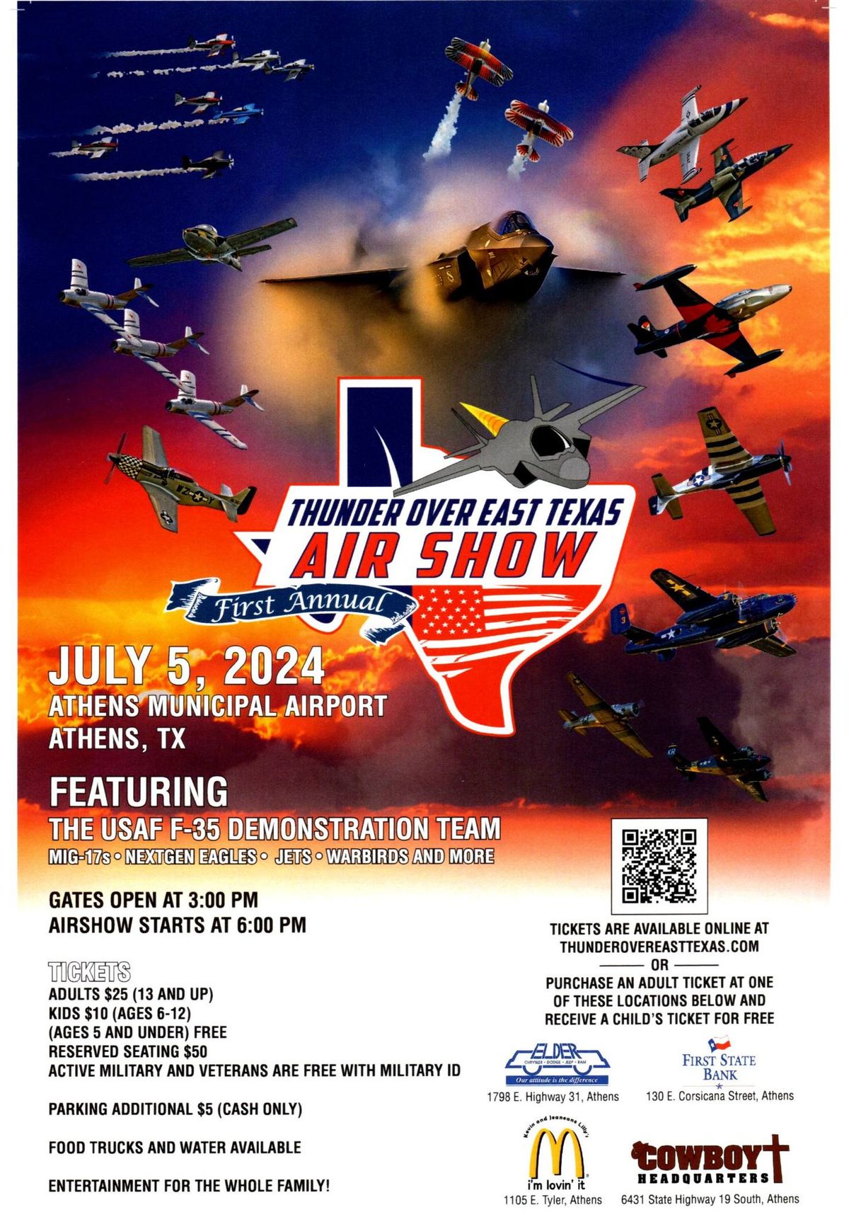 Thunder Over East Texas Air Show | Athens Municipal Airport | July 5, 2024