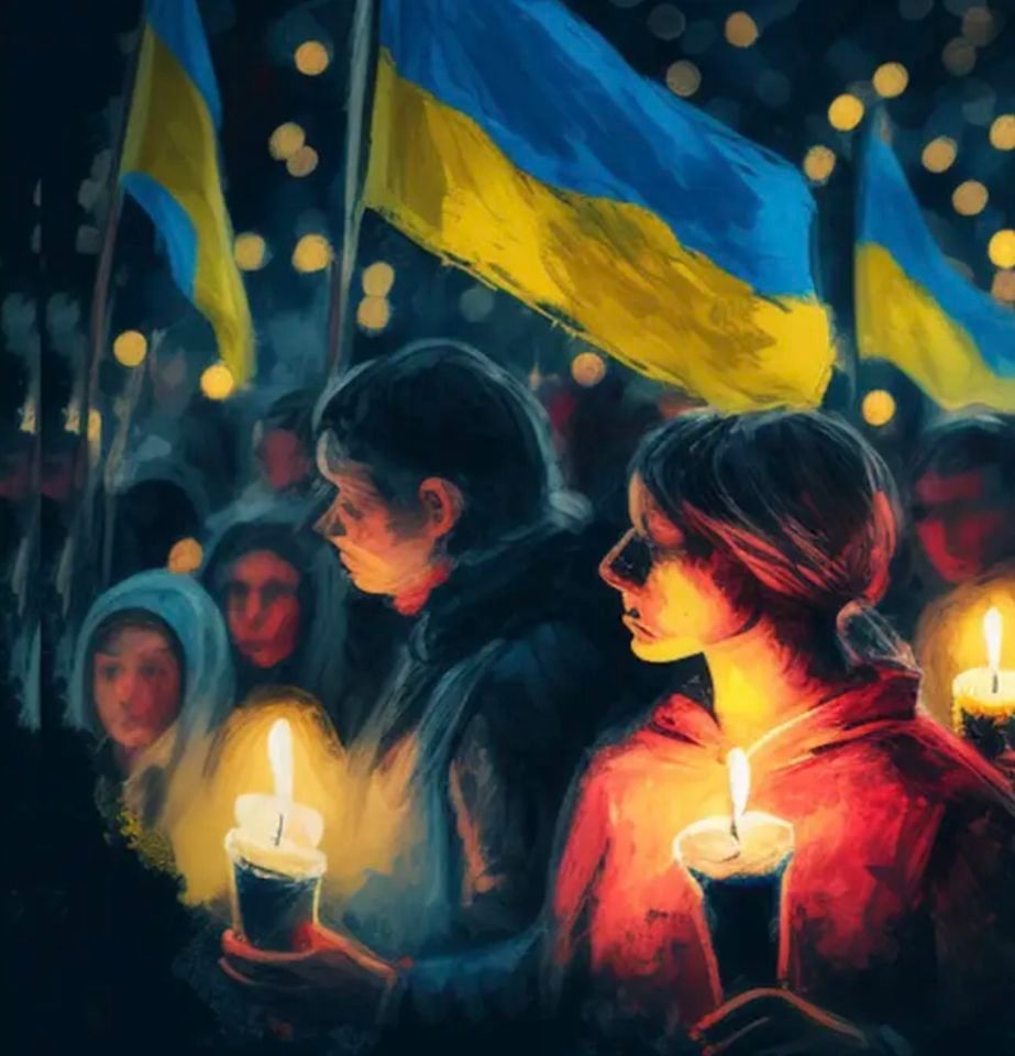 1 YEAR OF WAR Candlelight Vigil for Ukraine in Bellevue WA Bellevue