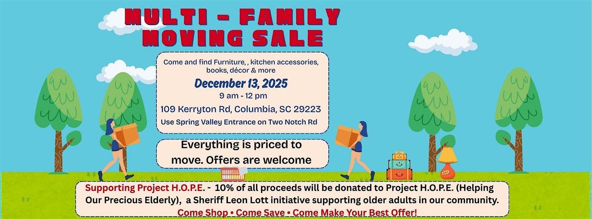 Multi-Family Moving Sale Supporting Project H.O.P.E.