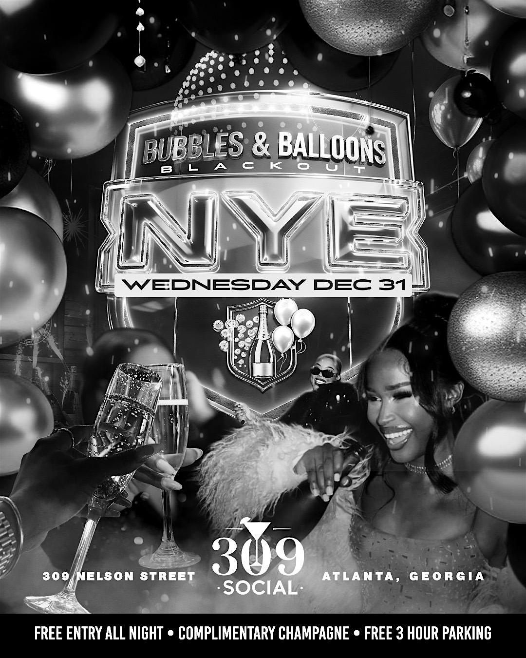 Champagne Bubbles & Balloons  \u201cNEW YEARS EVE\u201d