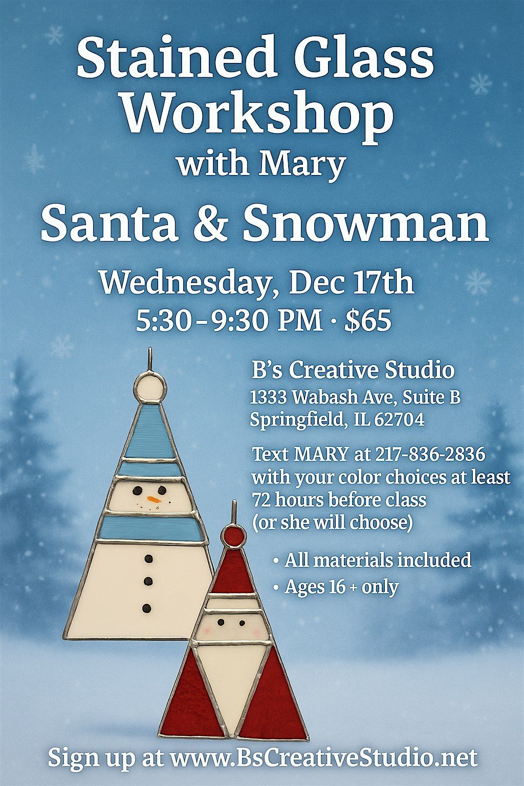 Stained Glass Santa & Snowman