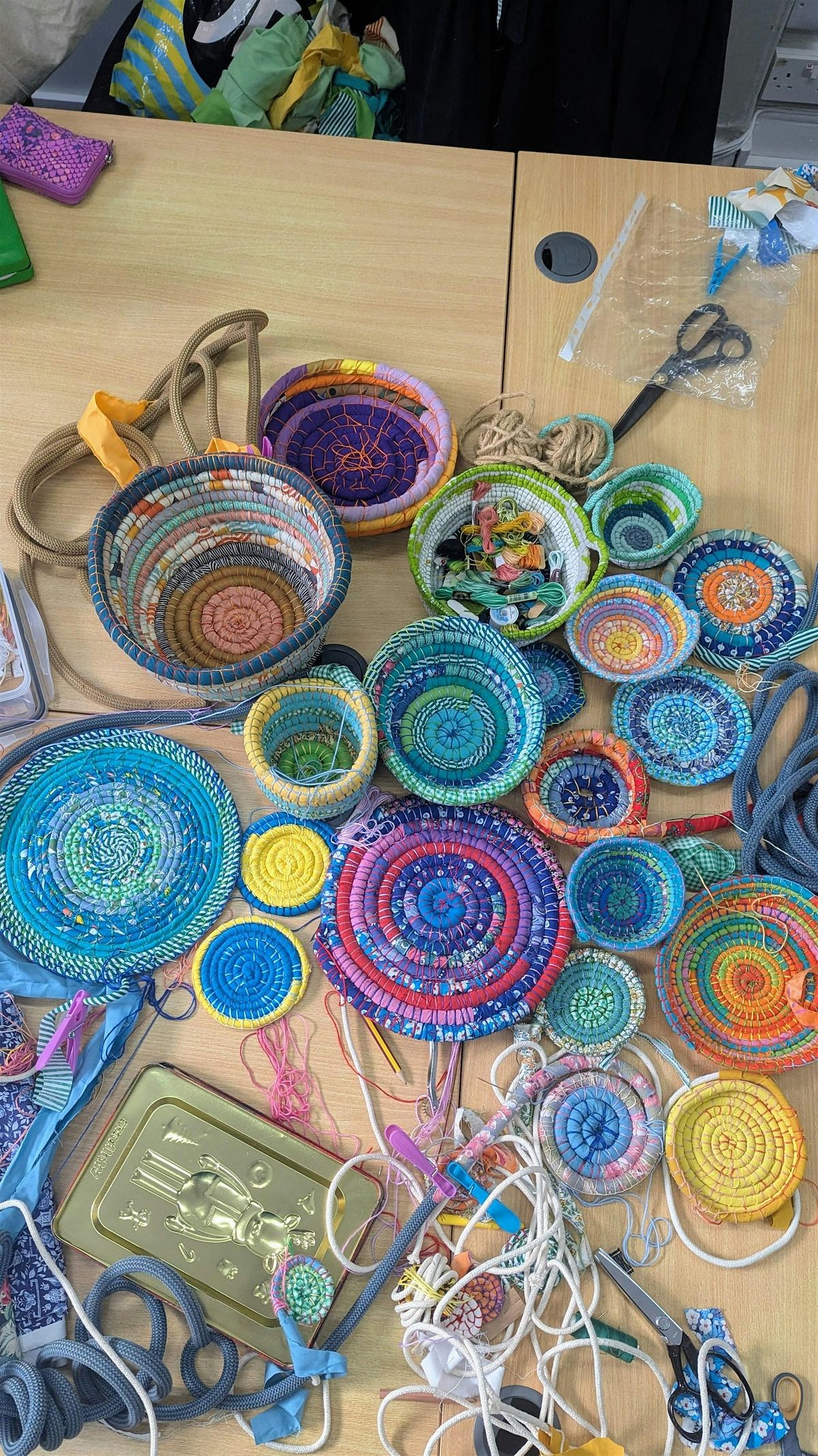 Scrap Fabric Bowls Mats and Baskets