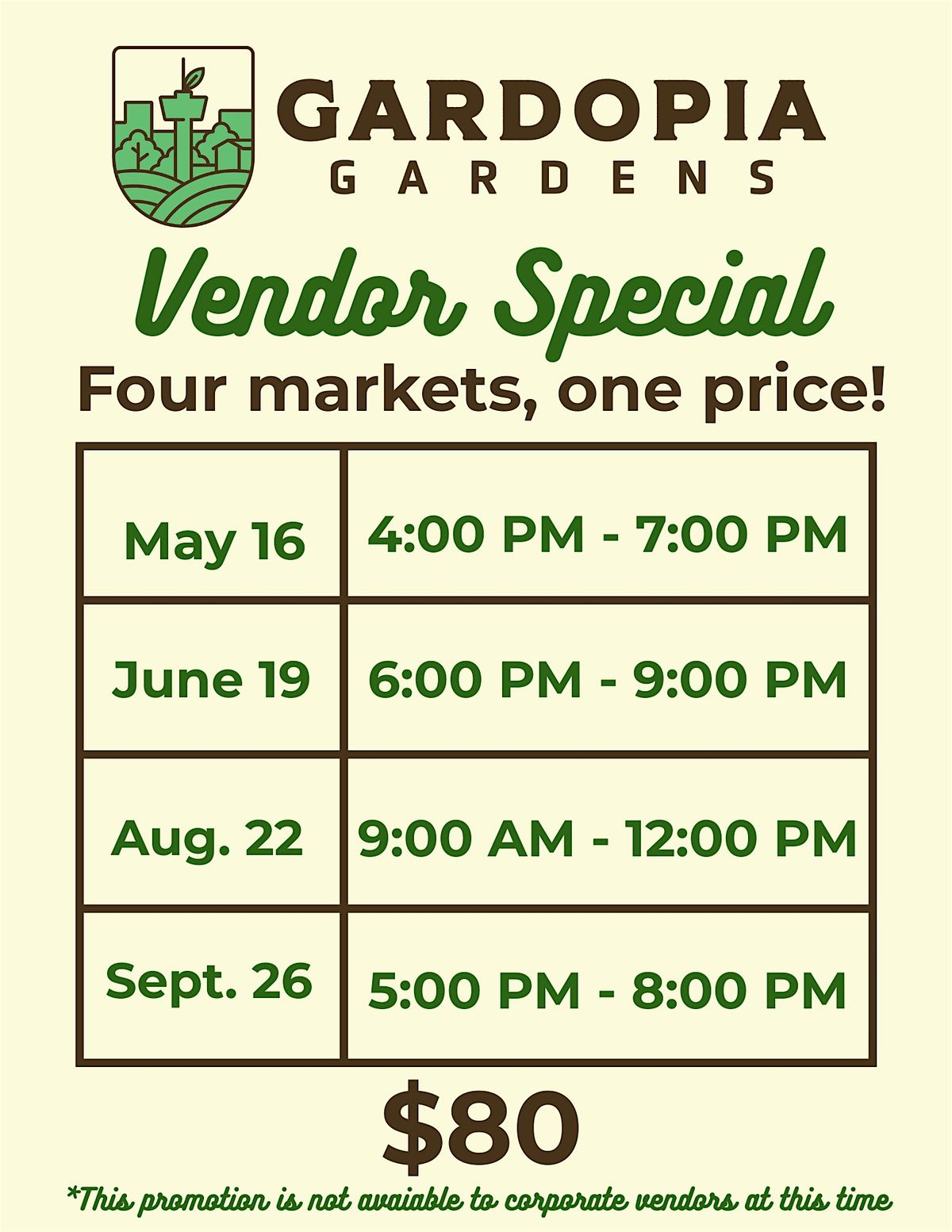 Farmers Market- Vendor Special Promotion