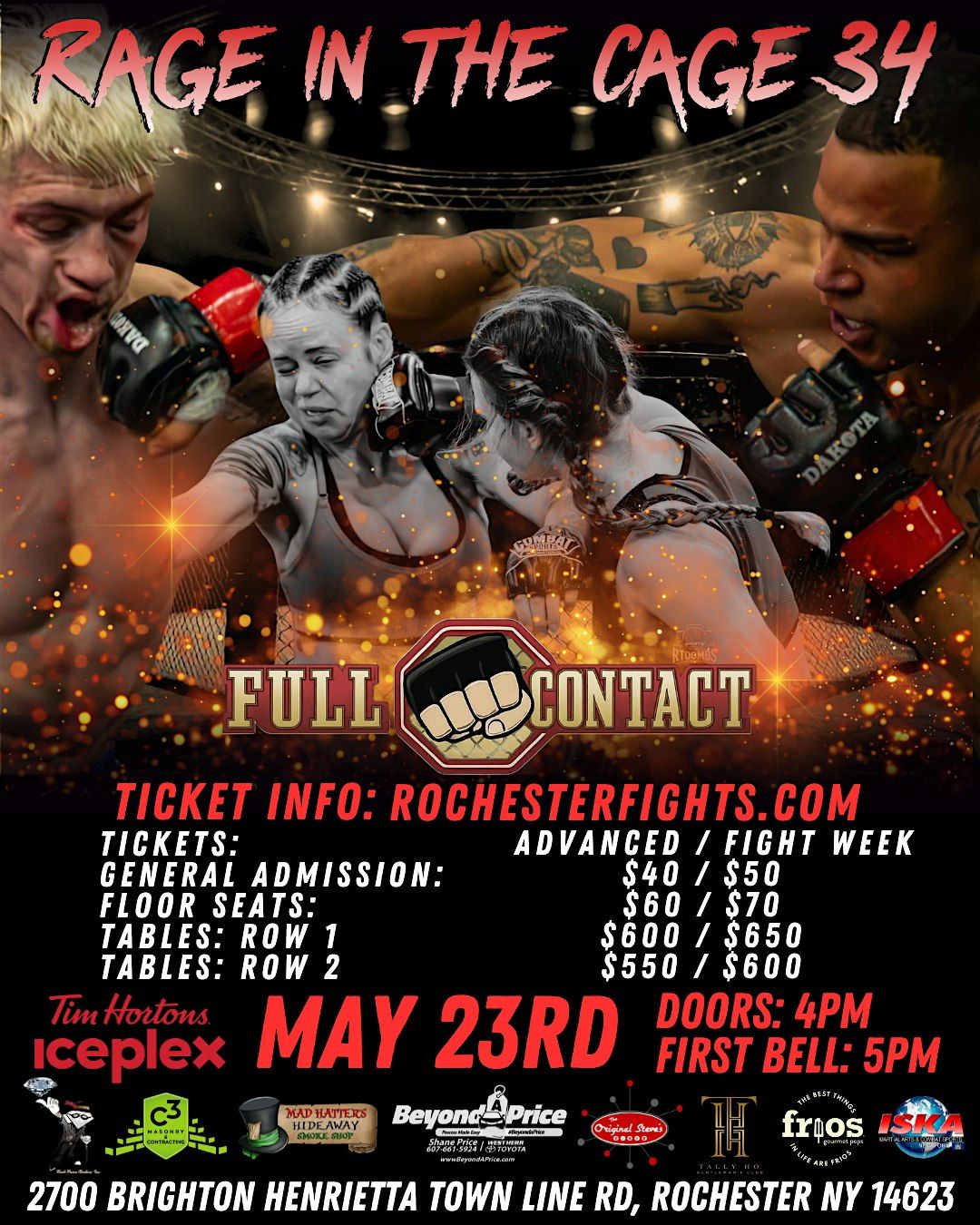 FULL CONTACT PROMOTIONS PRESENTS "RAGE IN THE CAGE 34"