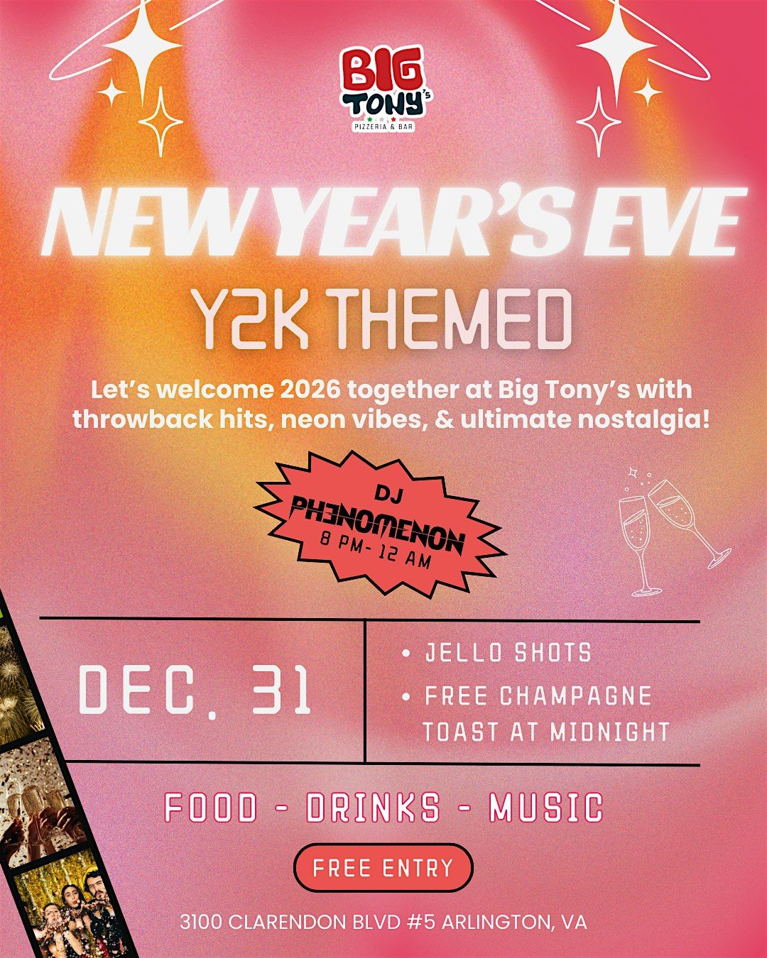 Big Tony's New Year's Eve 2026 - Y2K Themed Party