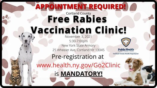 Cortland County Rabies Vaccination Clinic