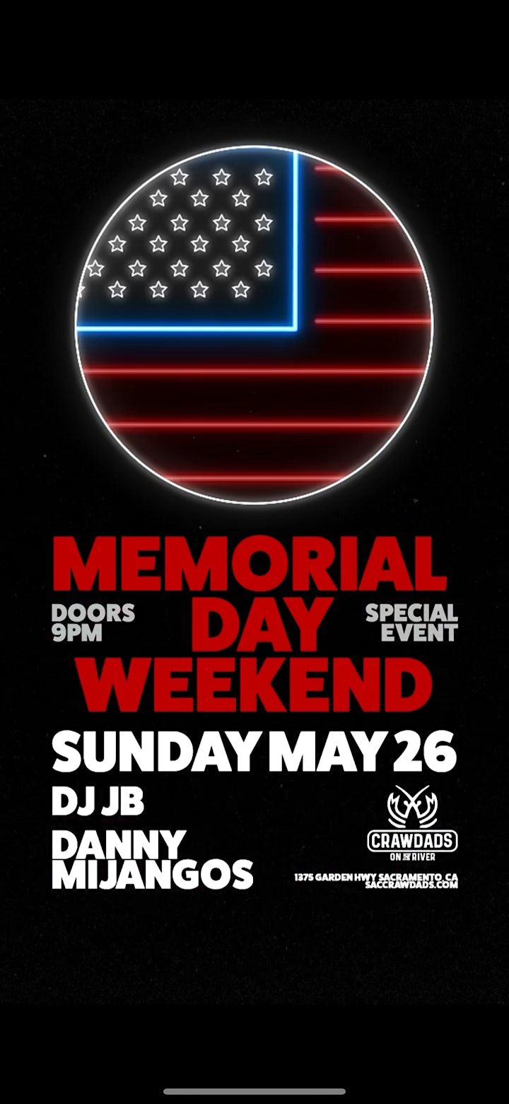 Memorial Day Weekend // Crawdads On The River // 9pm-1:30am | Crawdads ...