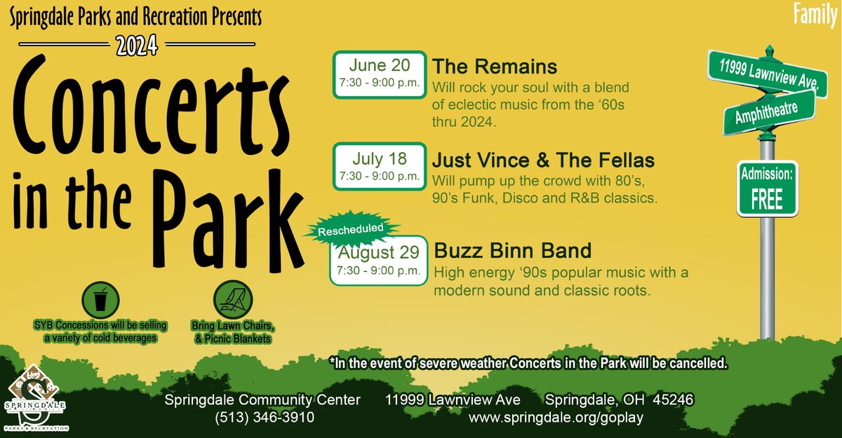 2024 Concerts in the Park 11999 Lawnview Ave, Cincinnati, OH 45246