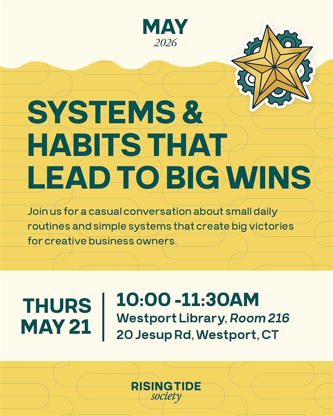 Rising Tide Westport May Meeting: Systems & Habits that Lead to Big Wins