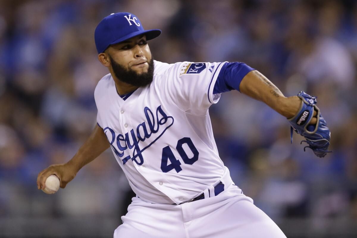 Parking Kansas City Royals at Los Angeles Dodgers