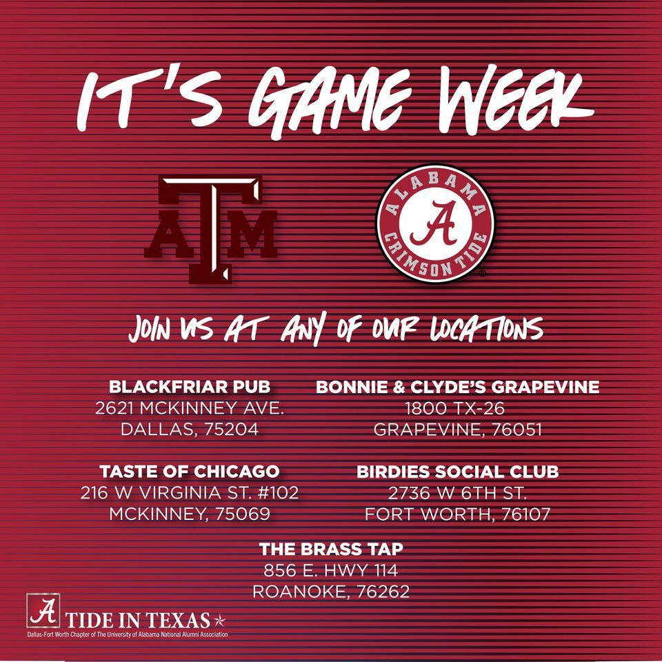 BAMA - aTm Watch Party (Bonnie & Clydes) | Bonnie & Clyde's Hideout ...