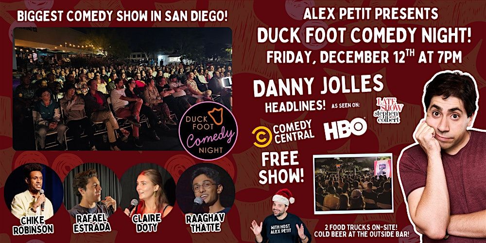 December Duck Foot Comedy Night - Friday, Dec 12th @ 7pm FREE SHOW!